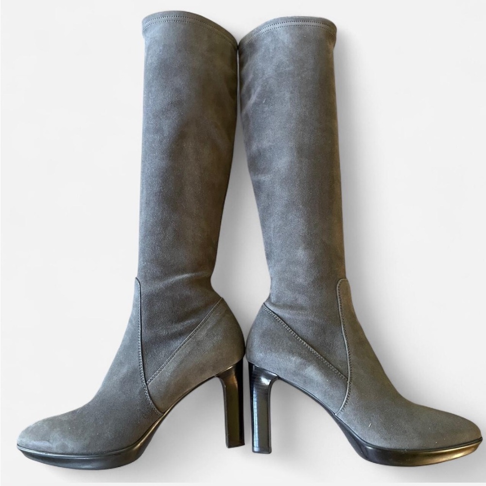 Aquatalia Rhumba Anthracite Suede Knee-High Boots